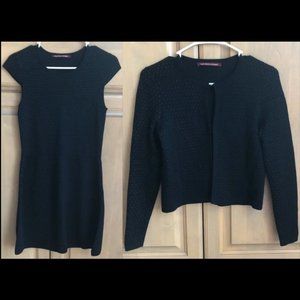 New Comptoir des Cotonniers 2-piece set knit cropped cardigan fit & flare dress